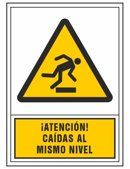 Pictograma Syssa Señal De Advertencia Atencion! Caidas Al Mismo Nivel En Pvc 245X345 Mm