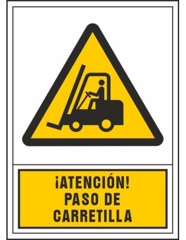 Pictograma Syssa Señal De Advertencia Atencion! Paso De Carretilla En Pvc 245X345 Mm