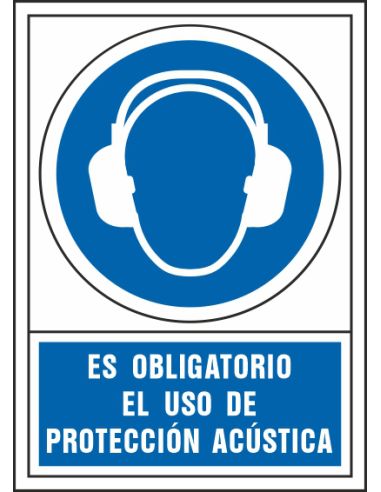 Pictograma Syssa Señal De Obligacion Es Obligatorio El Uso De Proteccion Acustica En Pvc 245X345 Mm
