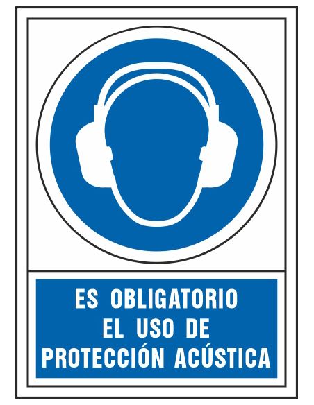 Pictograma Syssa Señal De Obligacion Es Obligatorio El Uso De Proteccion Acustica En Pvc 245X345 Mm