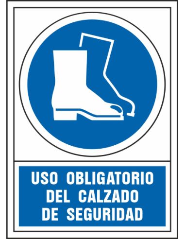 Pictograma Syssa Señal De Obligacion Uso Obligatorio Del Calzado De Seguridad En Pvc 245X345 Mm