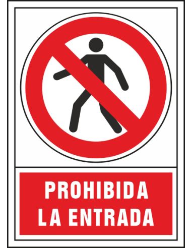 Pictograma Syssa Señal De Prohibicion Prohibida La Entrada En Pvc 245X345 Mm