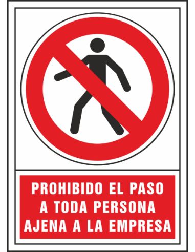 Pictograma Syssa Señal De Prohibicion Prohibido El Paso A Toda Persona Ajena A La Empresa En Pvc 245X345 Mm