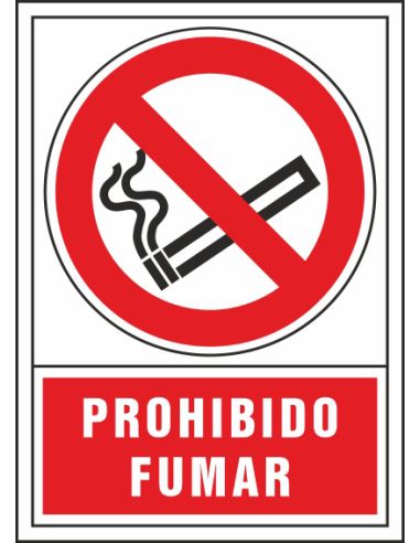 Pictograma Syssa Señal De Prohibicion Prohibido Fumar En Pvc 245X345 Mm