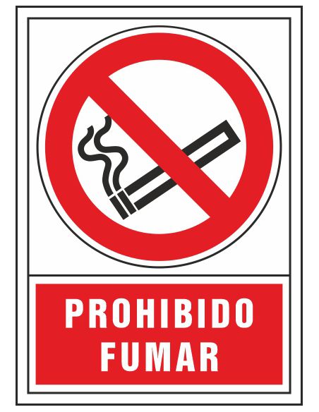 Pictograma Syssa Señal De Prohibicion Prohibido Fumar En Pvc 245X345 Mm