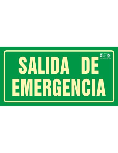Pictograma Syssa Señal De Salida De Emergencia En Pvc Fotoluminiscente 320X160 Mm