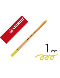 Rotulador Amarillo Limon Stabilo Punta De Fib Ra Point 88  Punta Fina 0,4Mm