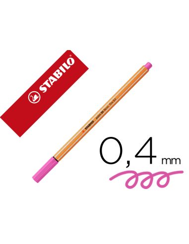 Rotulador Rosa Neon Stabilo Punta De Fib Ra Point 88  Punta Fina 0,4Mm