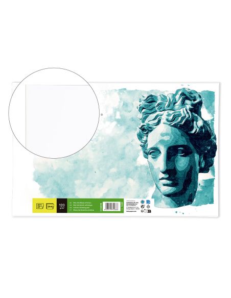 Bloc Dibujo Liderpapel Artistico Encolado 210X297 Mm 30 Hojas 120G/M2 Sin Recuadro