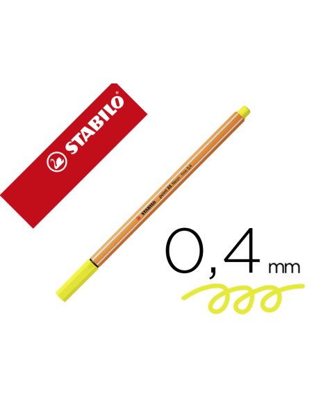Rotulador  Amarillo Neon Stabilo Punta De Fib Ra Point 88 Punta Fina 0,4Mm