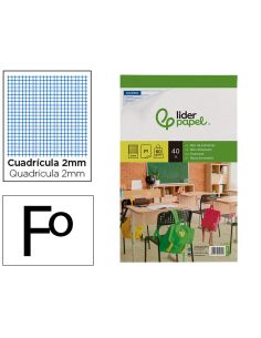 Bloc Examenes Liderpapel Cuadro 2Mm Folio 40 Hojas 60G/M2