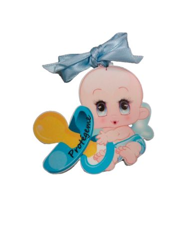 Medalla Cuna Plast. Bebe 7Cm Chupete Azul
