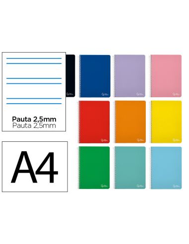 Cuaderno Espiral Liderpapel A4 Witty Tapa Dura 80H 90Gr Pauta 2,5Mm Con Margen Colores Surtidos
