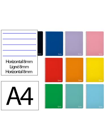 Cuaderno Espiral Liderpapel A4 Witty Tapa Dura 80H 90Gr Rayado Horizontal 8Mm Con Margen Colores Surtidos