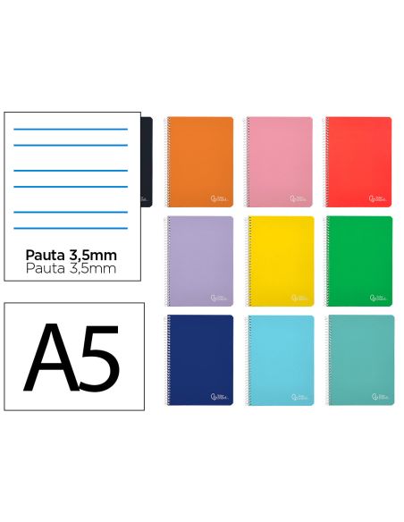 Cuaderno Espiral Liderpapel A5 Witty Tapa Dura 80H 90Gr Pauta Ancha 3,5Mm Con Margen Colores Surtidos