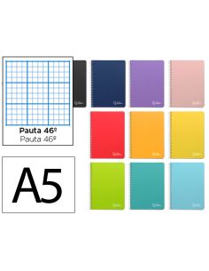 Cuaderno Espiral Liderpapel A5 Witty Tapa Dura 80H 90Gr Rayado Nº46 Con Margen Colores Surtidos