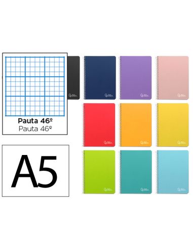 Cuaderno Espiral Liderpapel A5 Witty Tapa Dura 80H 90Gr Rayado Nº46 Con Margen Colores Surtidos