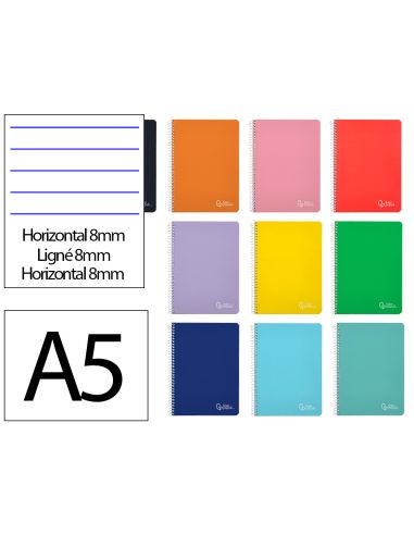 Cuaderno Espiral Liderpapel A5 Witty Tapa Dura 80H 90Gr Rayado Horizontal 8Mm Con Margen Colores Surtidos