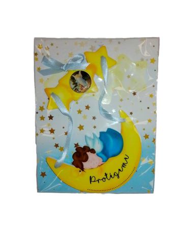 Colgante Cuna Plast. 12X9Cm Angel Gel Puente Azul
