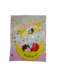 Colgante Cuna Plast. 12X9Cm Angel Puente Rosa