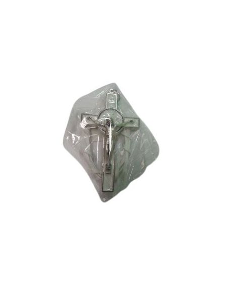 Cruz Esmaltada Comunion 8Cm Blanca Cordon Blanco