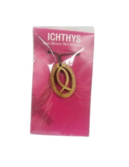 Colgante Madera Olivo Pez Ichthys