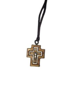 Cruz Madera Olivo Perf.Cruz Metal Con Cordon