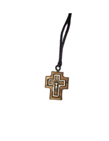 Cruz Madera Olivo Perf.Cruz Metal Con Cordon