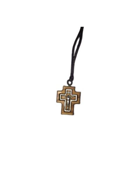Cruz Madera Olivo Perf.Cruz Metal Con Cordon
