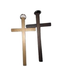 Cruz Madera 11X5,5Cm Pulida Natural Con Anilla