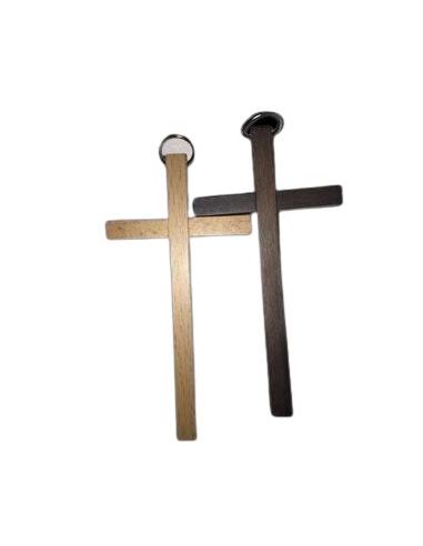 Cruz Madera 11X5,5Cm Pulida Natural Con Anilla