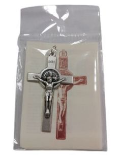 Cruz Metal Plateada San Benito 50Mm