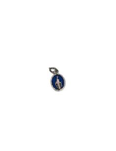Medalla Metal 10Mm Escapulario Esmalte Azul Milagrosa