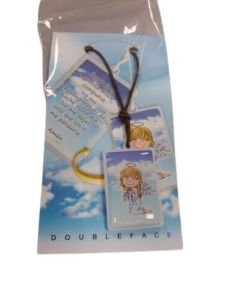 Medalla Doble Angel De La Guarda Plast. Blister Oracion Azul