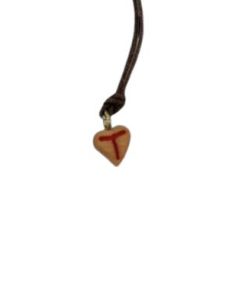 Cogante Corazón Olivo 10Mm Cruz Tau Cordon