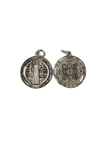 Medalla San Benito 25Mm Metal Esmaltada Transp.