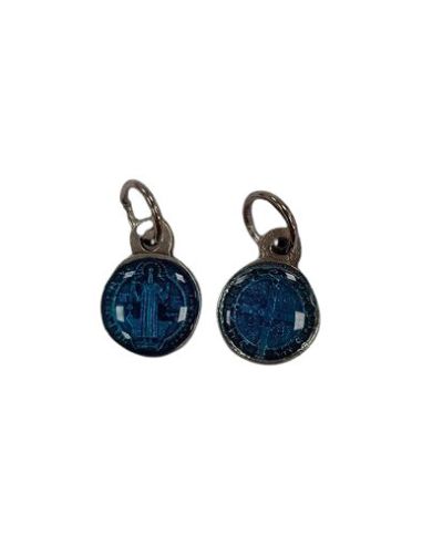 Medalla Metal 10Mm Doble Cara Esmaltada Azul S.Benito