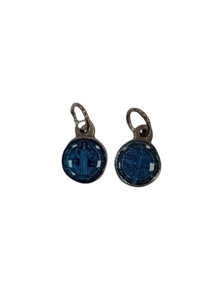 Medalla Metal 10Mm Doble Cara Esmaltada Azul S.Benito