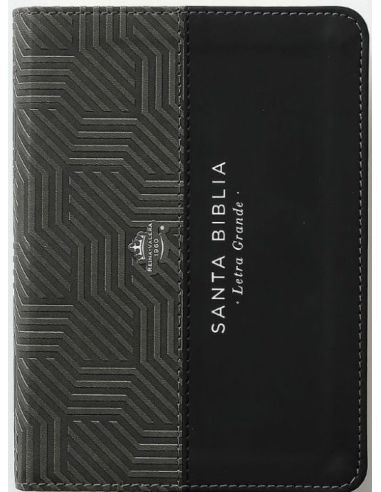 Biblia Rvr60 Tamaño Compacto Letra Grande I/Piel Bicolor Negro/Gris