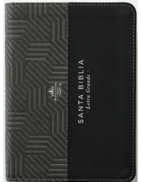 Biblia Rvr60 Tamaño Compacto Letra Grande I/Piel Bicolor Negro/Gris