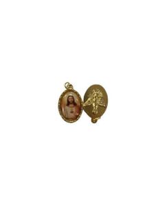 Medalla Metal Dorada 22Mm Corazon De Jesus