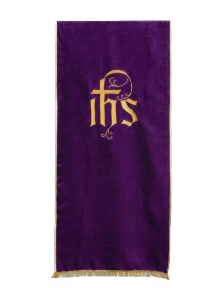 Cubre ambon 50x250cm poliester bordado ihs morado
