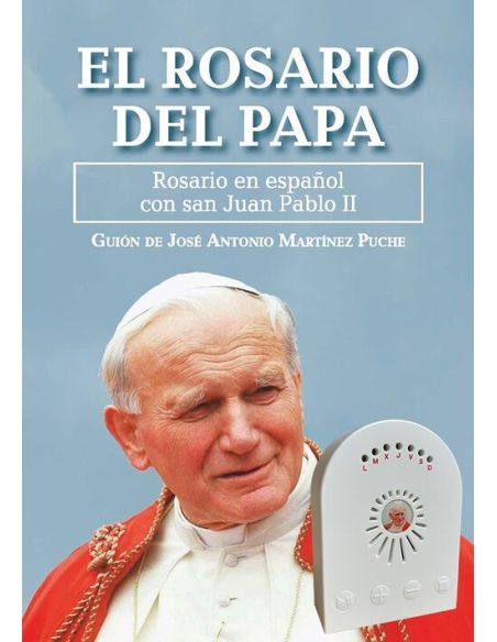 Rosario del papa electronico con auriculares