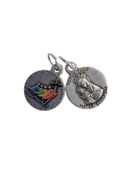 Medalla Metal 13Mm Jubileo Color Uv+ Virgen Totus Tuus
