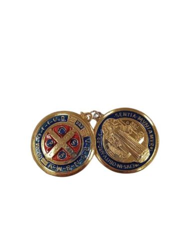Medalla San Benito Abomb.Dorada 43Mm C/Anilla