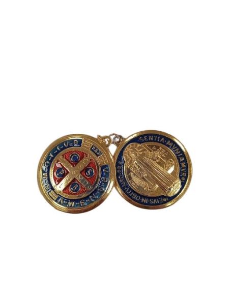 Medalla San Benito Abomb.Dorada 43Mm C/Anilla