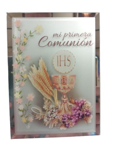 Repie Cristal Espejo 95X130Mm Comunion|Libreriasalesiana