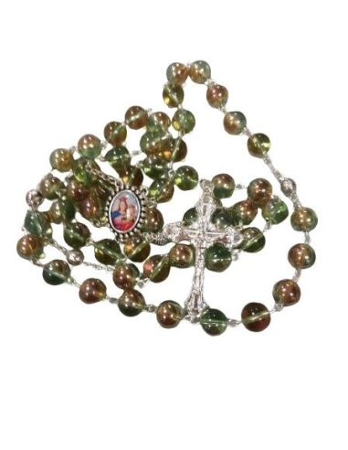 Rosario Bola Cristal 9Mm Verde Maria Auxiliadora