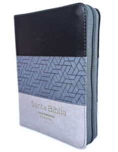 Biblia rvr60 portátil letra grande 11 puntos tricolor negro/gris/gris con cierre/índice