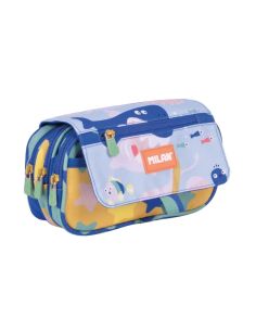 Estuche portatodo 4 cremalleras con solapa serie especial blue odyssey milán
